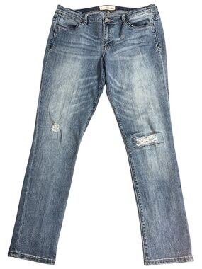 Dittos Low Rise Denim Jeans Womens Size 32 Skinny Slim Leg Stretch Medium Wash
